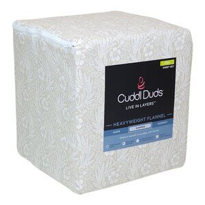 Cuddl Duds King Heavyweight Flannel Sheet Set Wallpaper Floral Brushed Cotton